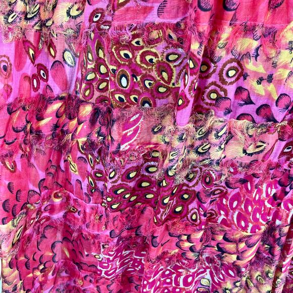 CHEMISTRY NEW YORK Pink Animal Print Fringe Scarf - Picture 9 of 10